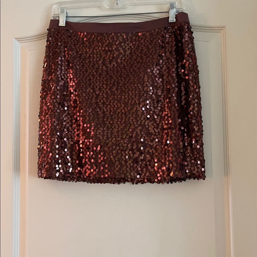 Sequin Mini Skirt in Shimmering Red